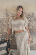 Antonella Crop Top Natural & White Ombre