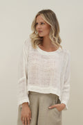 Elena Crop Top Natural Textured Mesh
