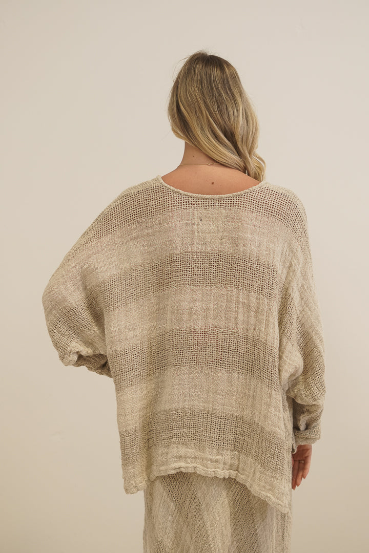 Franca Sleeve Top Natural & Black