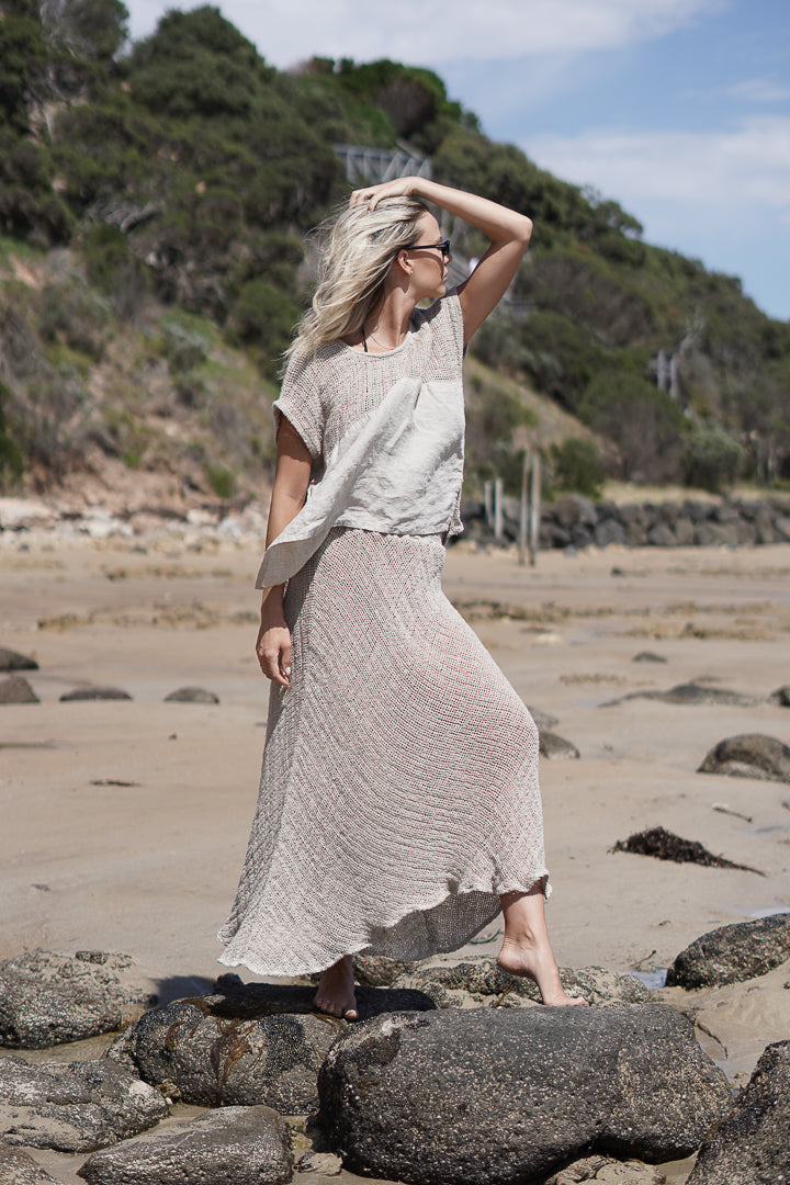 Sottana Natural Linen Skirt