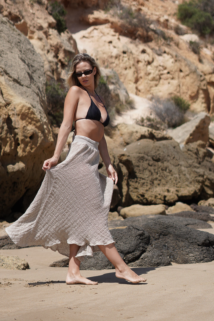 Sottana Natural Linen Skirt