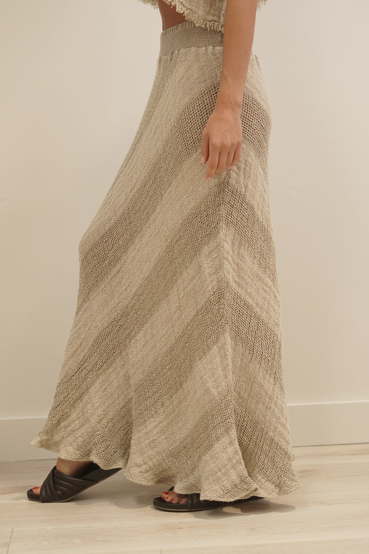 Sottana Linen Skirt Natural & White Ombre