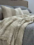 Ombre Linen Throw Natural & White Ombre 130 x 190 cm